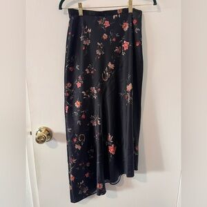 All Saints Louisa Tanana Slip Skirt Asymmetric Midi Zip Floral Whimsigoth Size 2